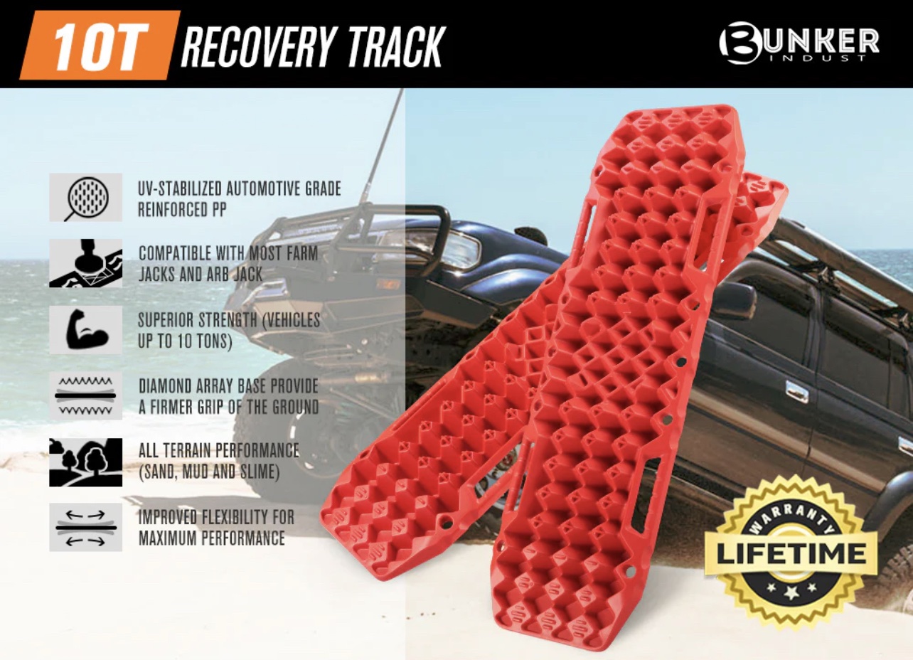 Bunker Indust Recovery Tracks Farm Jack Base 10T Board Sand Mud Snow OffRoad 4WD Red - Image 3