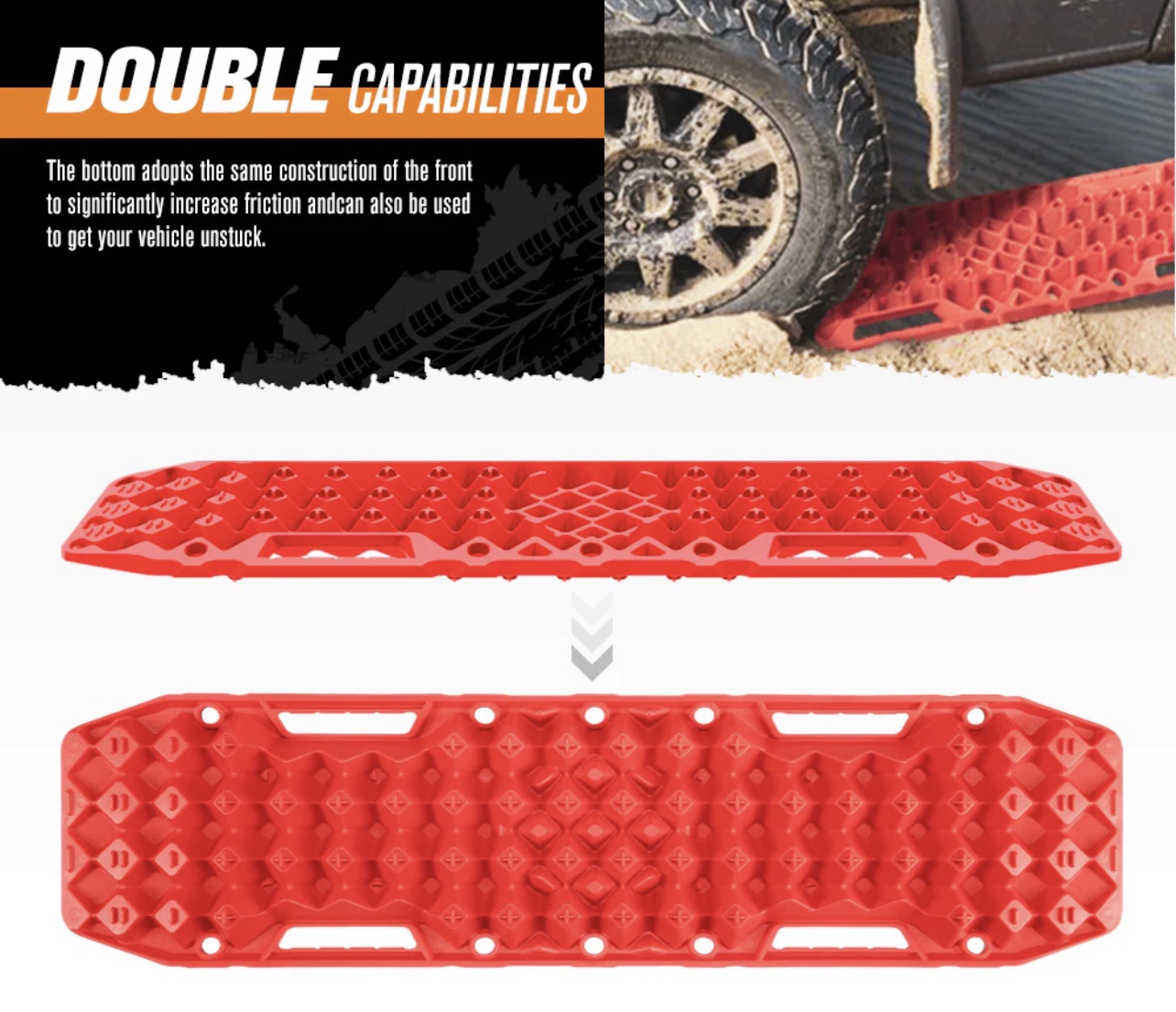 Bunker Indust Recovery Tracks Farm Jack Base 10T Board Sand Mud Snow OffRoad 4WD Red - Image 7