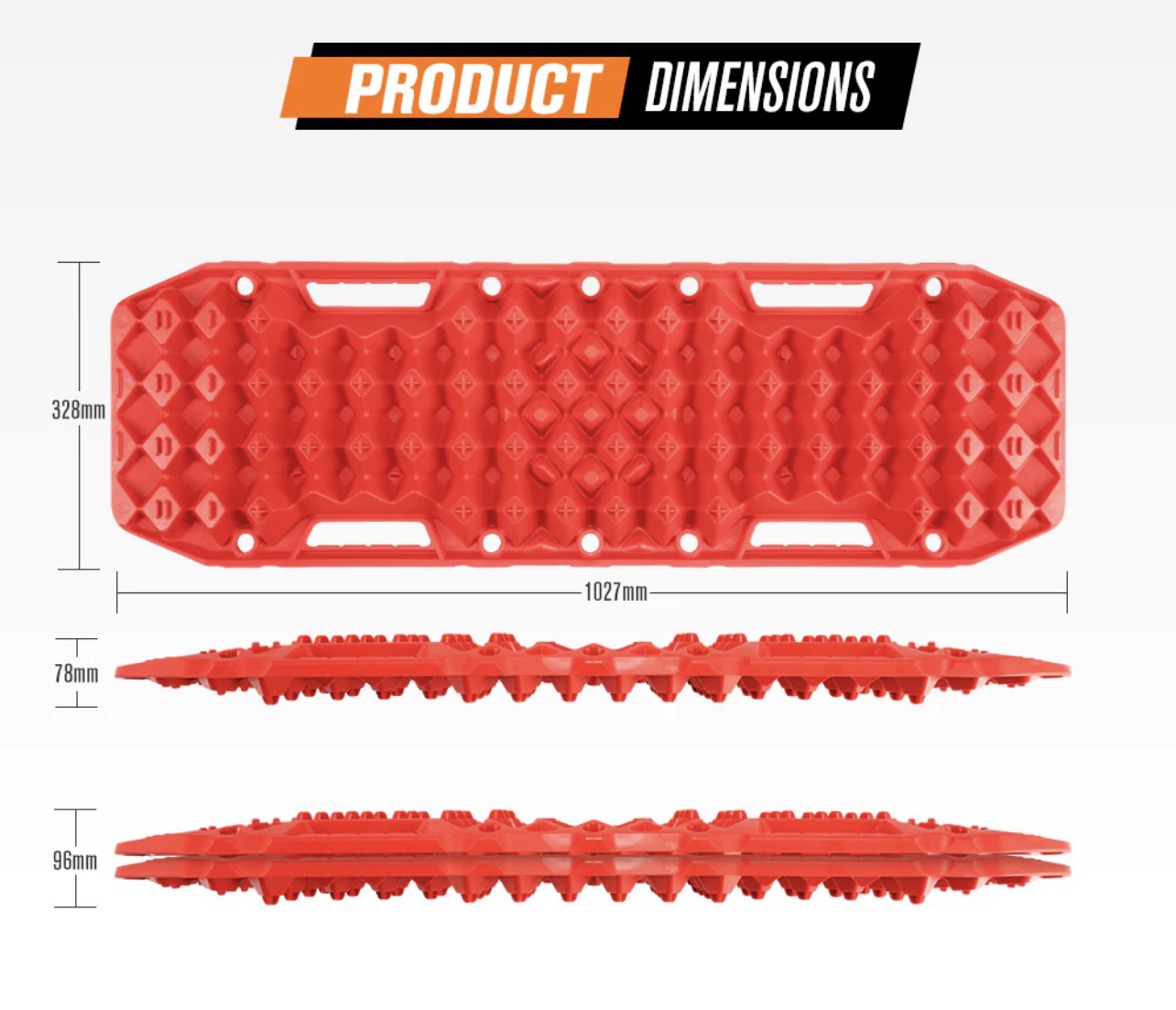 Bunker Indust Recovery Tracks Farm Jack Base 10T Board Sand Mud Snow OffRoad 4WD Red - Image 9